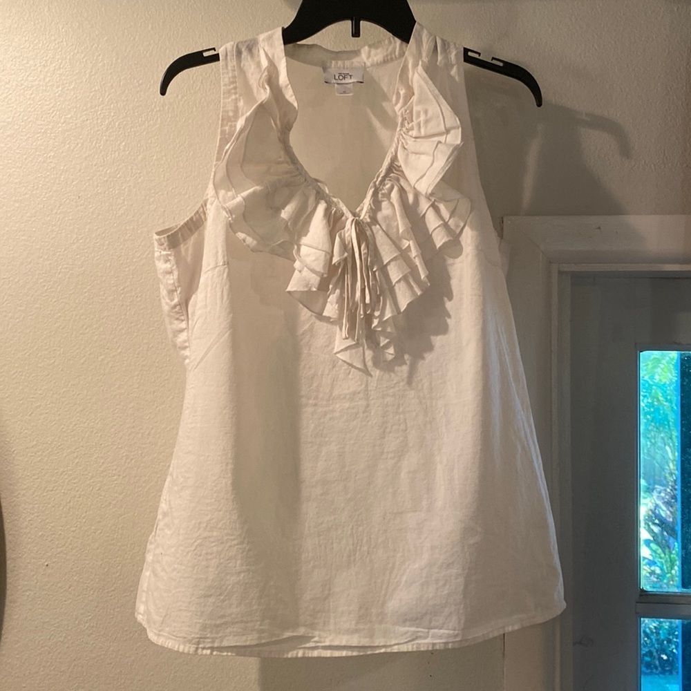 LOFT White Blouse Size Medium